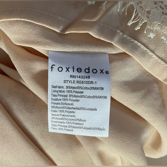 Foxiedox Lace Halter Midi Dress Tan White M Anthropologie NWT - Picture 9 of 11